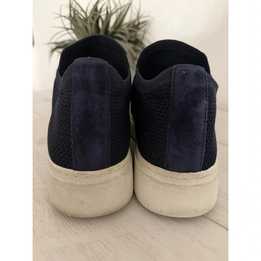 Eileen Fisher Platform Sneakers Women Size‎ 8.5 Navy Stretch Knit Fit Pari Mesh